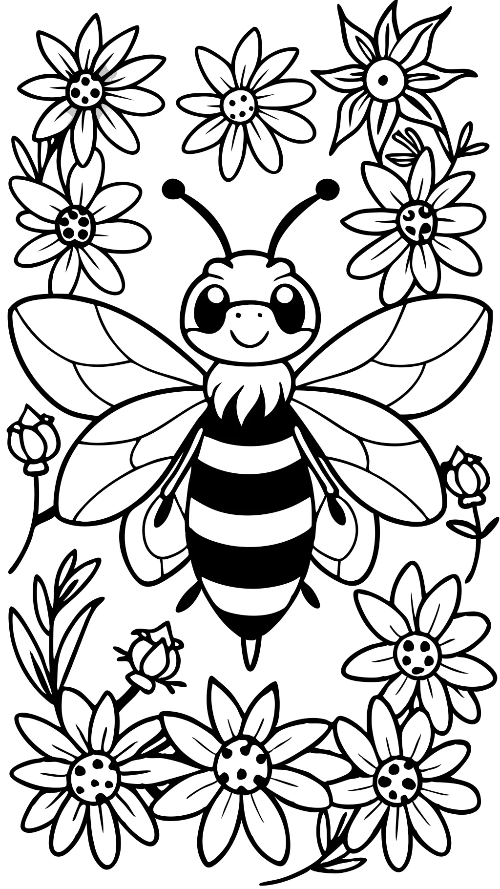 Página para colorear de abejas abejorros